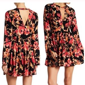 Floral Free People long sleeve mini